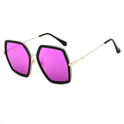 Fashion Square Frame Metal Sunglasses for Men Women