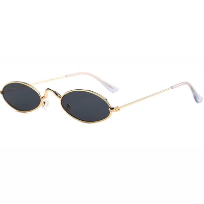 Men Women Vintage Metal Small Round Frame Sunglasses