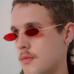 Men Women Vintage Metal Small Round Frame Sunglasses