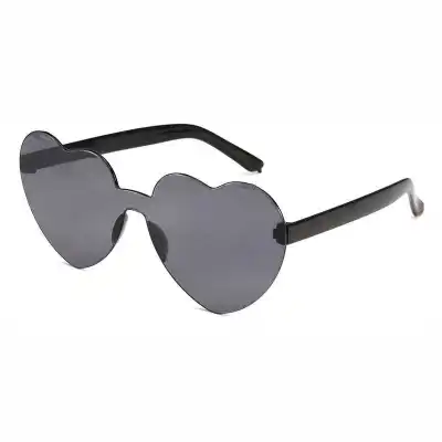 Fashion Women Cute Heart-shape Rimless Sunglasses
