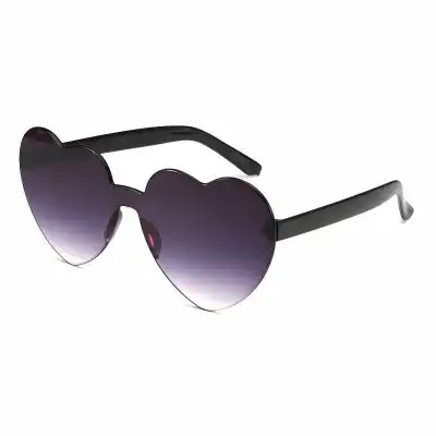 Fashion Women Cute Heart-shape Rimless Sunglasses