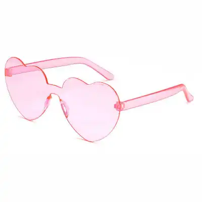 Fashion Women Cute Heart-shape Rimless Sunglasses