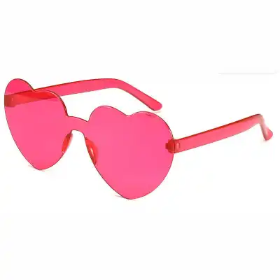 Fashion Women Cute Heart-shape Rimless Sunglasses