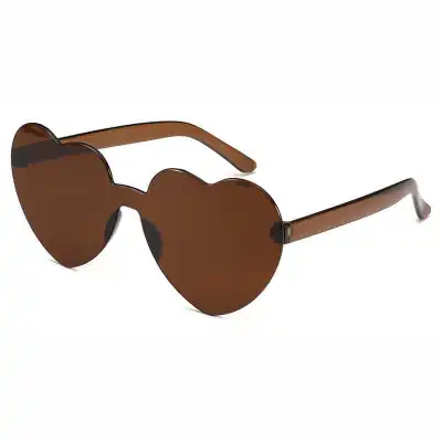Fashion Women Cute Heart-shape Rimless Sunglasses