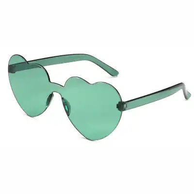 Fashion Women Cute Heart-shape Rimless Sunglasses