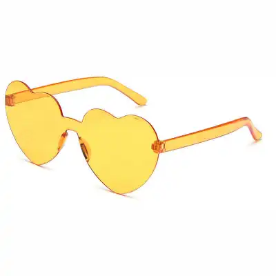 Fashion Women Cute Heart-shape Rimless Sunglasses