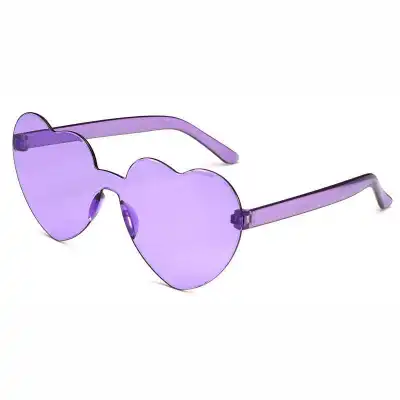 Fashion Women Cute Heart-shape Rimless Sunglasses