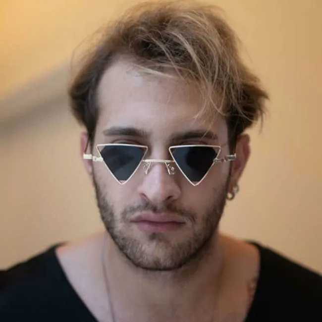 Men Women Openwork Metal Frame Fashion Vintage Sunglasses