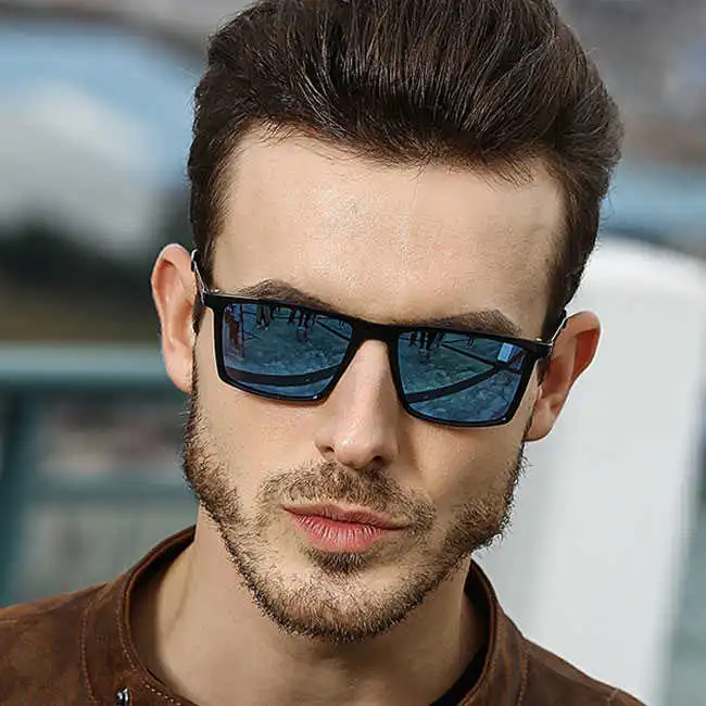 Polarized Square Retro Anti-Glare TAC Lens Men Sunglasses