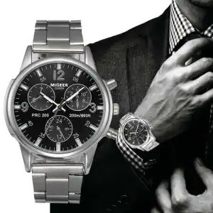 Fashion Casual Business Men Quartz Wrist Watch Alloy Band