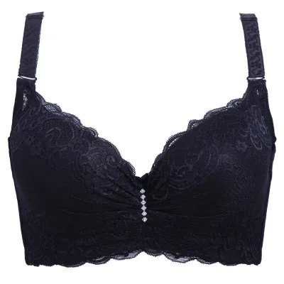 Women Plus Size Underwire Lace Push Up Bra with Detachable Straps