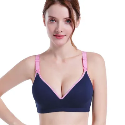 Solid Color Breastfeeding Maternity Bra with Thin Mold Cup