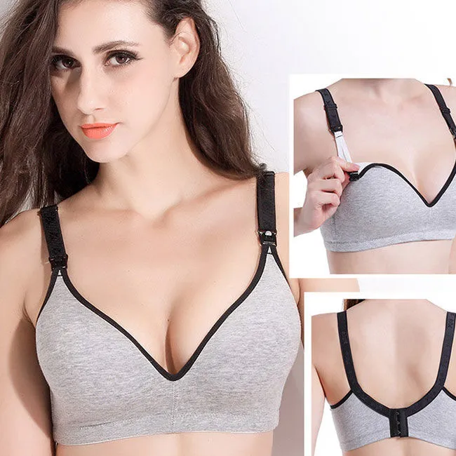 Solid Color Breastfeeding Maternity Bra with Thin Mold Cup