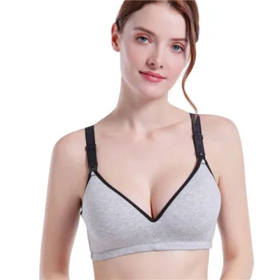 Solid Color Breastfeeding Maternity Bra with Thin Mold Cup