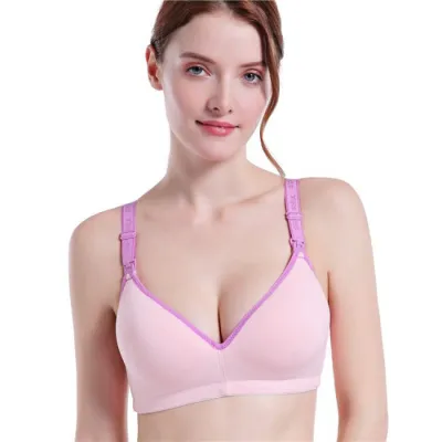 Solid Color Breastfeeding Maternity Bra with Thin Mold Cup