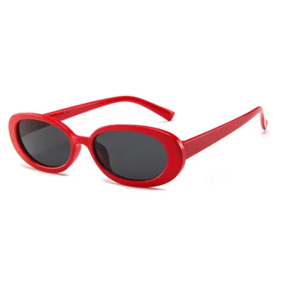 Unisex Small Retro Irregular Oval Frame Outdoor Sunglasses