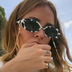 Unisex Small Retro Irregular Oval Frame Outdoor Sunglasses