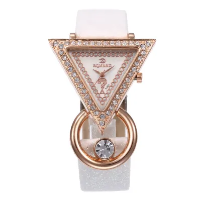 Fashion Women Triangle Watch-face PU Band Quartz Watch