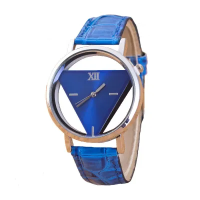 Fashion Minimalist Triangle Dial Quartz Watch with PU Band
