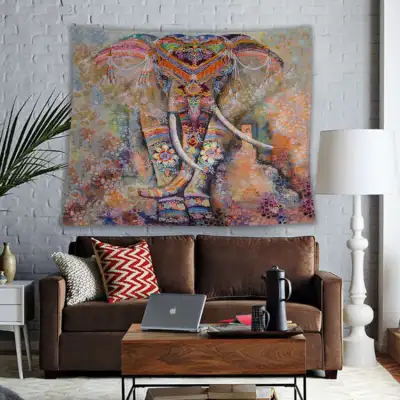 Bohemian Ethnic Style Elephant Print Tapestry
