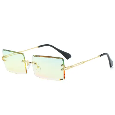 Men Women Rimless Square Polarized Sunglasses