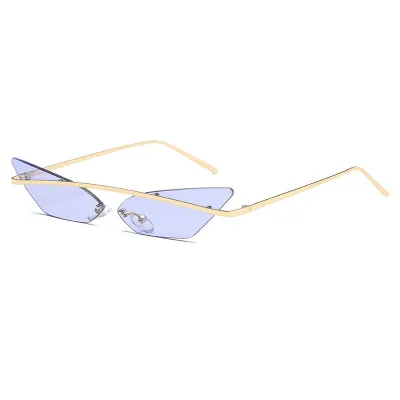 Cat Eye Women Vintage Metal Frame Triangle Sunglasses