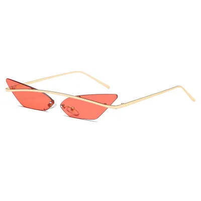 Cat Eye Women Vintage Metal Frame Triangle Sunglasses