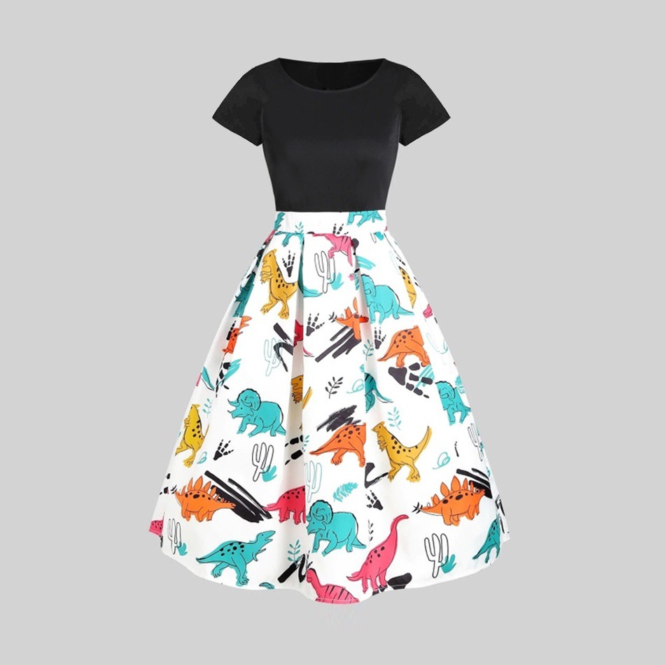 何でも揃う Wholesale Mom And Daughter Round Neck Short Sleeve Dinosaur 記念グッズ