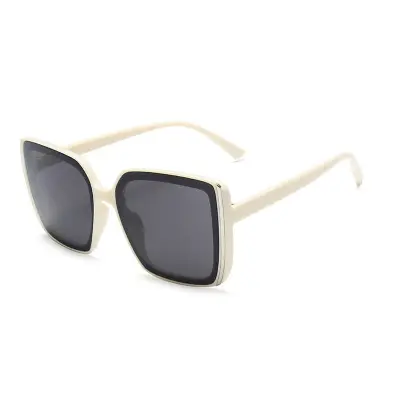 Women Vintage Square Big Frame Sunglasses PC Lens