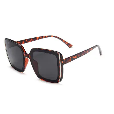 Women Vintage Square Big Frame Sunglasses PC Lens