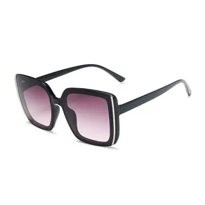 Women Vintage Square Big Frame Sunglasses PC Lens