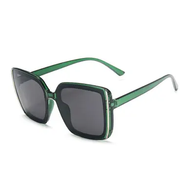 Women Vintage Square Big Frame Sunglasses PC Lens
