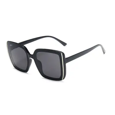 Women Vintage Square Big Frame Sunglasses PC Lens