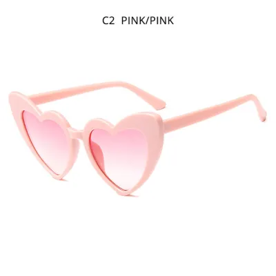 Women's Cute Heart-Shape Leopard Pattern Plastic Frame Sunglasses