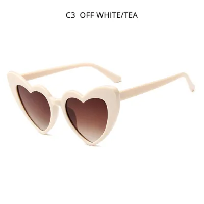 Women's Cute Heart-Shape Leopard Pattern Plastic Frame Sunglasses