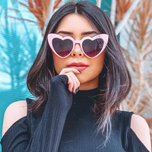 Women's Cute Heart-Shape Leopard Pattern Plastic Frame Sunglasses
