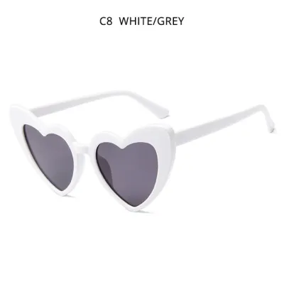 Women's Cute Heart-Shape Leopard Pattern Plastic Frame Sunglasses