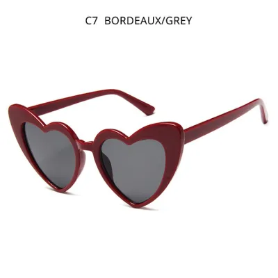 Women's Cute Heart-Shape Leopard Pattern Plastic Frame Sunglasses