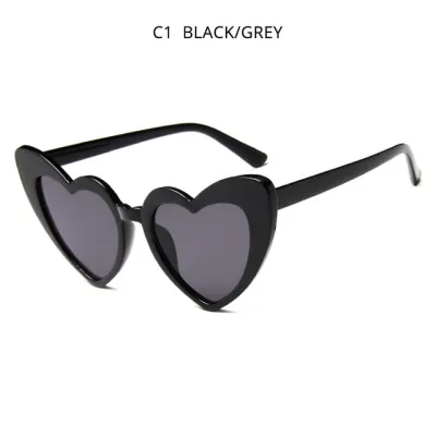 Women's Cute Heart-Shape Leopard Pattern Plastic Frame Sunglasses