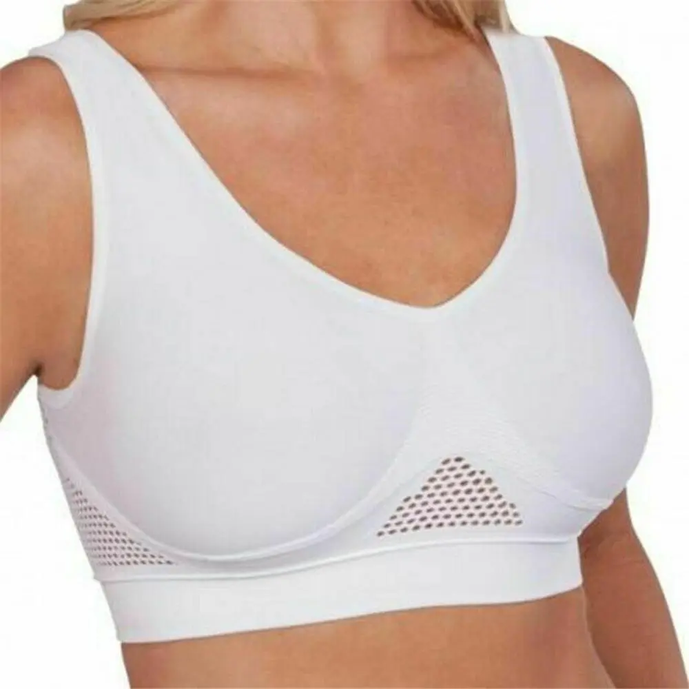 S-6XL Large Size Women Comfort Hollow Mesh Shockproof Support Fitness Bras