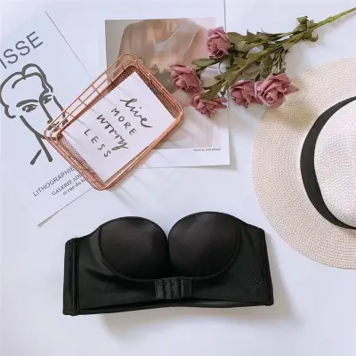 Women Sexy Strapless Wireless Push-up Bras Cotton Simple Natural
