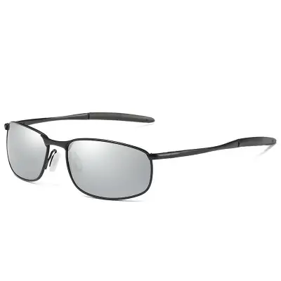 Men Fashion Square Frame Metal TAC Polarized Driving Sunglasses