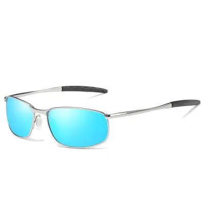 Men Fashion Square Frame Metal TAC Polarized Driving Sunglasses