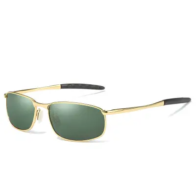 Men Fashion Square Frame Metal TAC Polarized Driving Sunglasses