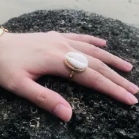 Women Fashion Simple Ethnic Style Summer Vacation Shell Ring