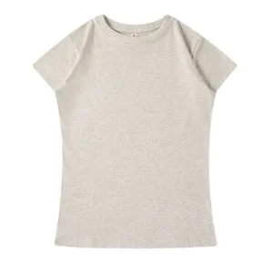 Women Milk Fiber Sanding Design Summer Off Shoulder Short-Sleeved T-Shirt Custom