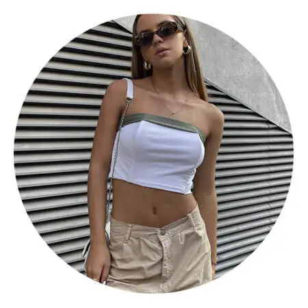 Women Fashion Sexy Solid Color Mesh Creased Tube Crop Top