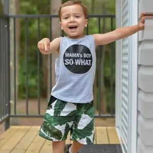 Summer Boy Fashion Polo Shirt Shorts Two-Piece Set