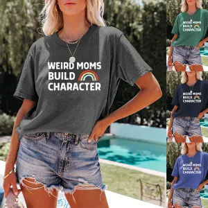 Fashion Mom Fashion Round Neck Plus Size Letter Slogan Women Loose T-Shirt