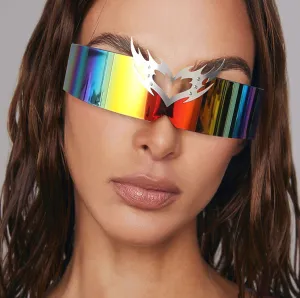 Women Personalized Heart Flame Fashion Colorful Sunglasses